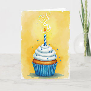Tarjeta de cumpleaños con acento de zafiro