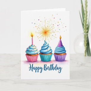 Tarjeta de cumpleaños con acuarela