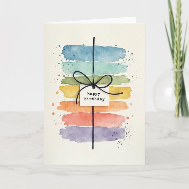 Tarjeta de cumpleaños con acuarela (Anverso)