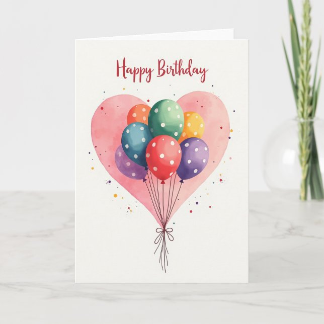 Tarjeta de cumpleaños con acuarela festiva (Anverso)