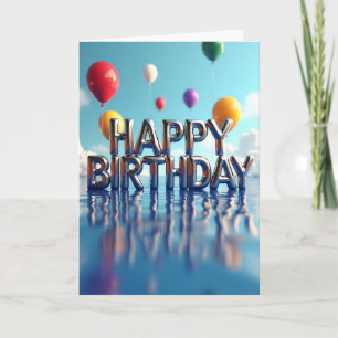 Tarjeta de cumpleaños con agua brillante