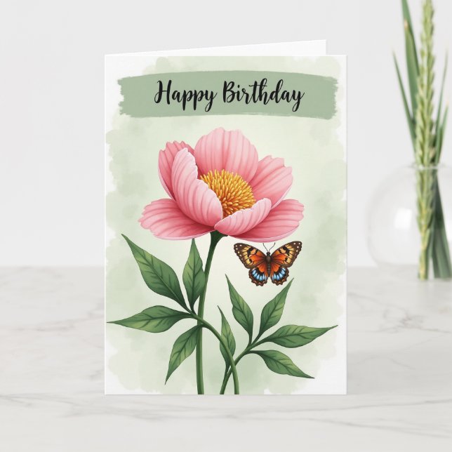 Tarjeta de cumpleaños con alas (Anverso)