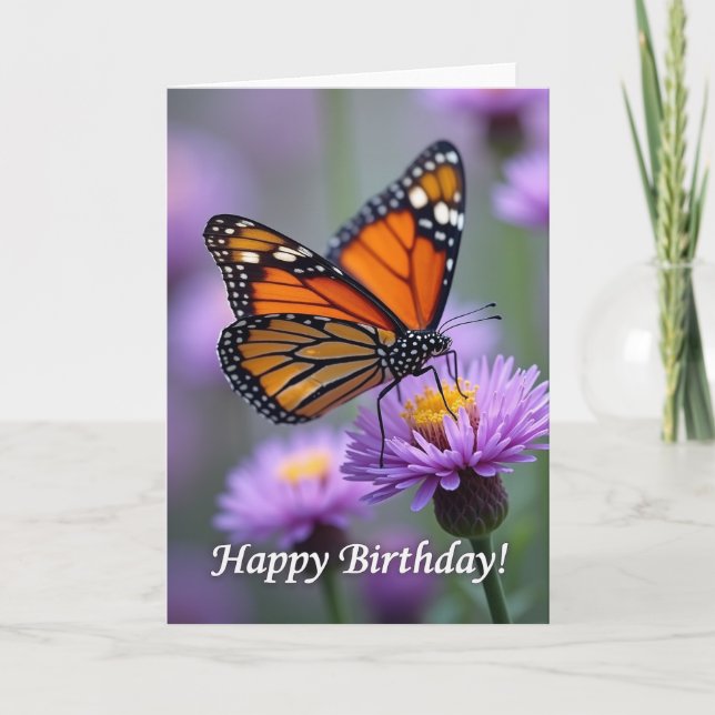 Tarjeta de cumpleaños con alas encantadoras (Anverso)