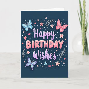 Tarjeta de cumpleaños con alas índigo