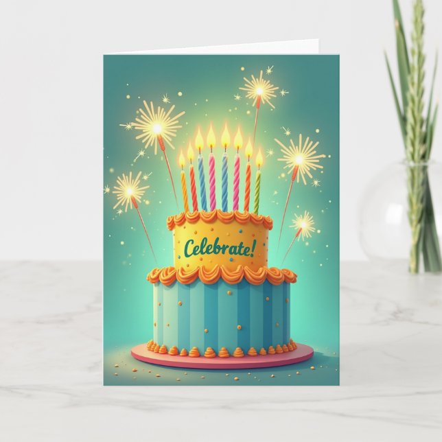 Tarjeta de cumpleaños con alegría espolvoreada (Anverso)