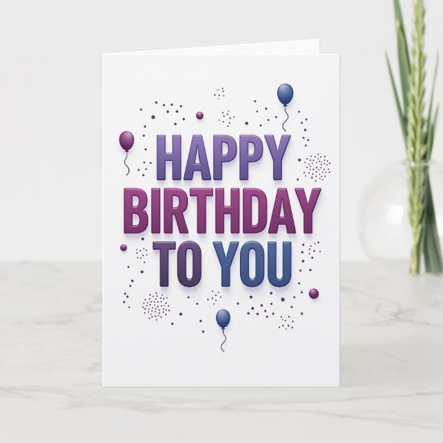 Tarjeta de Cumpleaños con Alegría Gradual (Anverso)