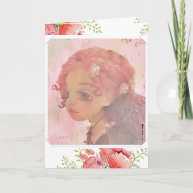 Tarjeta de cumpleaños con alma de Big Eye Girl (Anverso)