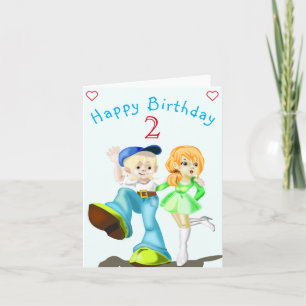 Tarjeta de cumpleaños con amigos felices - Persona