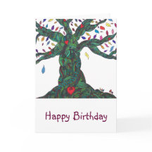 Tarjeta de cumpleaños con árbol