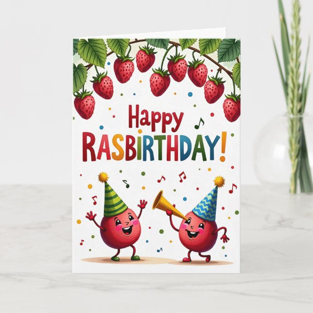 Tarjeta de cumpleaños con arco de frutas (Anverso)