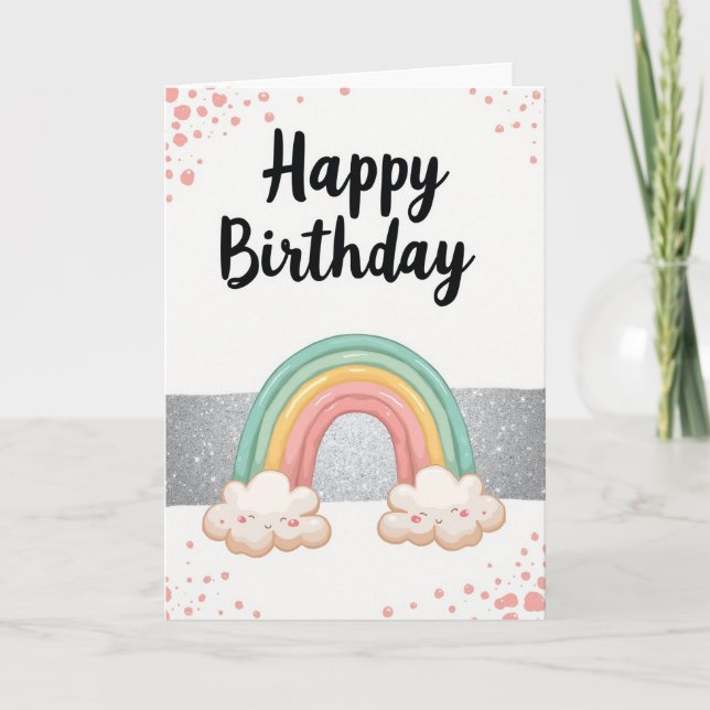 Tarjeta de cumpleaños con arcoíris (Anverso)