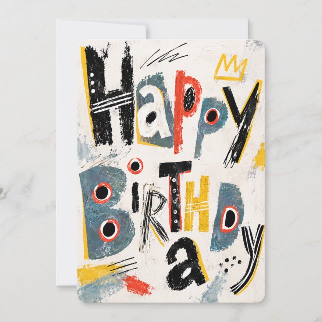 Tarjeta de cumpleaños con arte (Anverso)