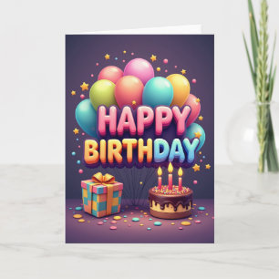 Tarjeta de cumpleaños con arte de dulces