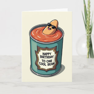 Tarjeta de cumpleaños con arte de frijol alegre