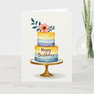 Tarjeta de cumpleaños con arte de gradiente