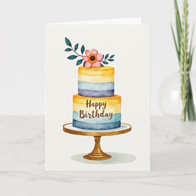 Tarjeta de cumpleaños con arte de gradiente (Anverso)