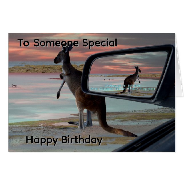 Tarjeta de cumpleaños con arte de ilusión de brisa (Anverso (Horizontal))
