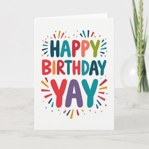 Tarjeta de cumpleaños con arte de letras coloridas