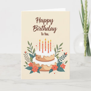 Tarjeta de cumpleaños con arte de vela encendida
