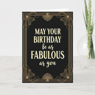Tarjeta de cumpleaños con arte deco fabuloso