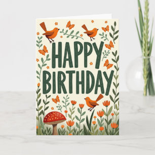 Tarjeta de cumpleaños con arte dibujado a mano Ale