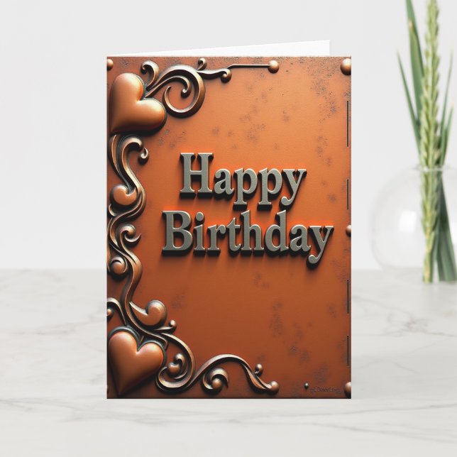 Tarjeta de cumpleaños con arte en relieve (Anverso)