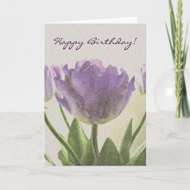 Tarjeta de cumpleaños con arte floral | Imagen de  (Anverso)