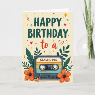 Tarjeta de cumpleaños con arte groovy