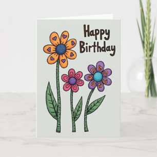 Tarjeta de cumpleaños con arte optimista