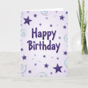 Tarjeta de cumpleaños con arte pastel