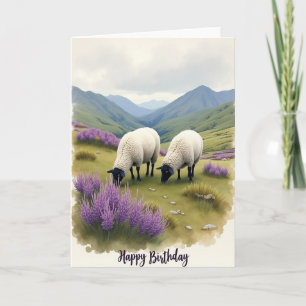 Tarjeta de cumpleaños con arte pastoral