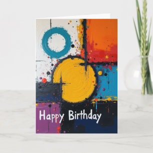 Tarjeta de cumpleaños con arte soleado