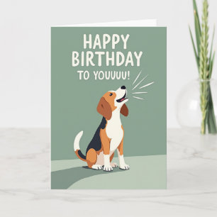 Tarjeta de cumpleaños con aullido de sabueso