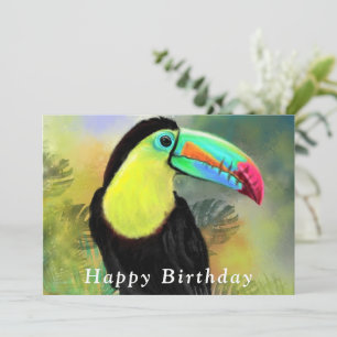 Tarjeta de cumpleaños con ave táctil