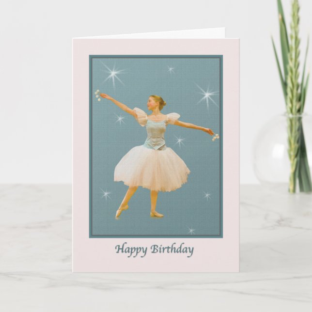 Tarjeta de cumpleaños con bailarina de ballet (Anverso)