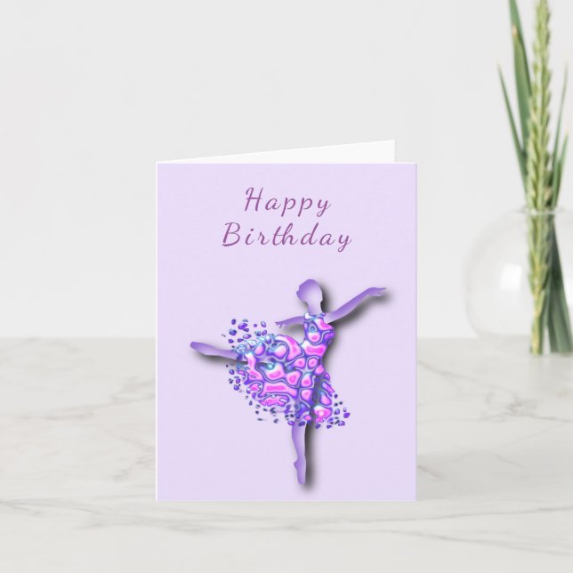 Tarjeta de cumpleaños con bailarina de ballet Chic (Anverso)