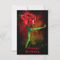 Tarjeta de cumpleaños con baile de ballet Rosa Bal