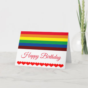 Tarjeta de cumpleaños con bandera arco iris