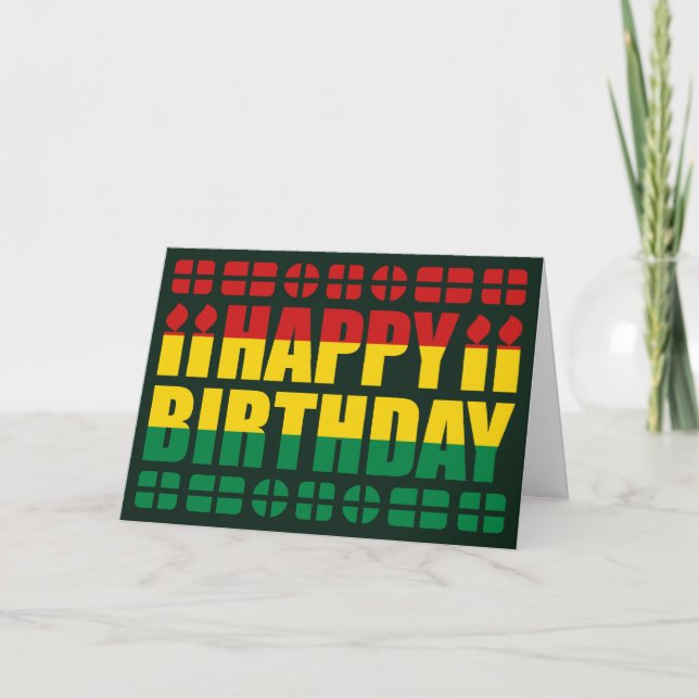Tarjeta de cumpleaños con bandera de Bolivia (Anverso)