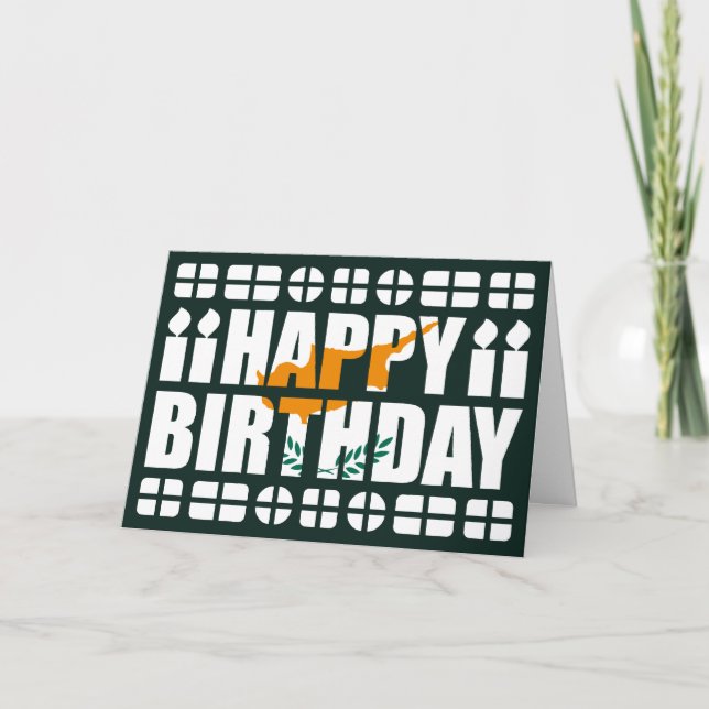 Tarjeta de cumpleaños con bandera de Chipre (Anverso)
