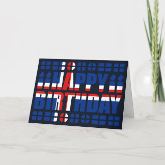 Tarjeta de cumpleaños con bandera de Islandia