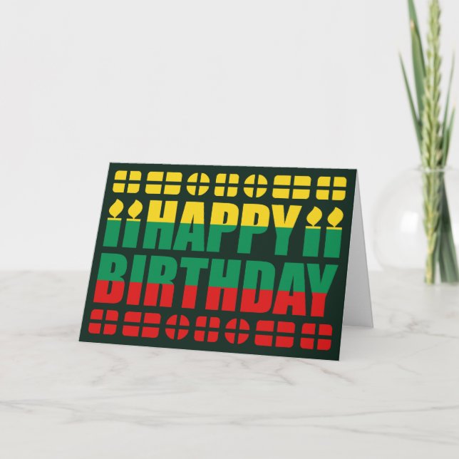 Tarjeta de cumpleaños con bandera de Lituania (Anverso)