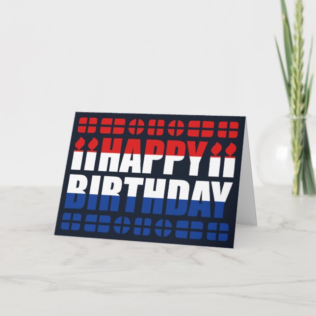 Tarjeta de cumpleaños con bandera de los Países Ba (Anverso)