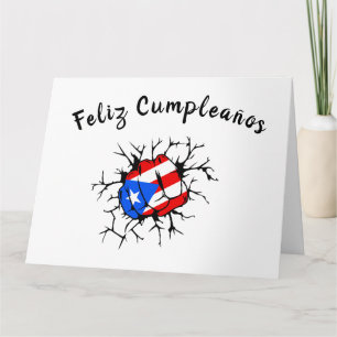 Tarjeta de cumpleaños con bandera de Puerto Rico