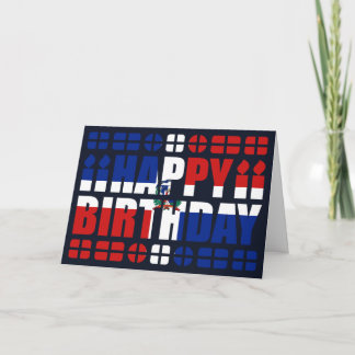 Tarjeta de cumpleaños con bandera de República Dom
