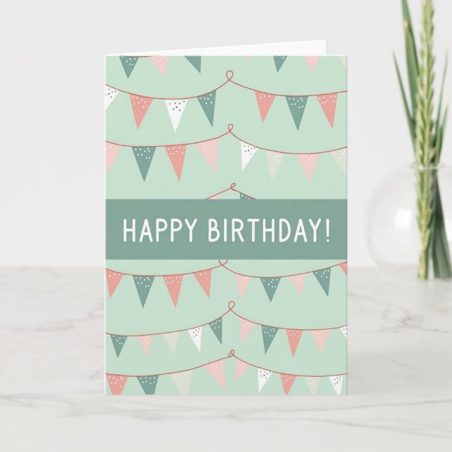 Tarjeta de cumpleaños con bandera dibujada a mano (Anverso)