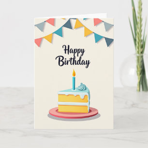 Tarjeta de cumpleaños con banderines festivos