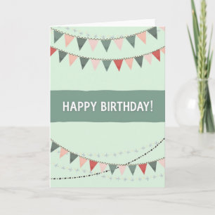 Tarjeta de cumpleaños con banderines festivos disc