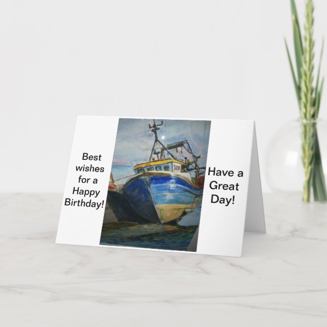 Tarjeta de cumpleaños con barco (Anverso)