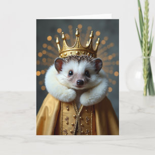 Tarjeta de cumpleaños con bata dorada regia